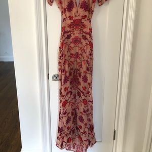 For Love and Lemons saffron floral maxi dress